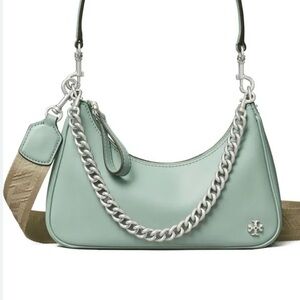 Tory Burch Mercer Light Green Shoulder Bag